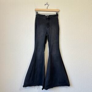 FREE PEOPLE Just Float On Flare Jeans Black High Rise Bell Bottom